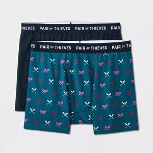 Pair of Thieves Mens Green And‎ Black Super Fit Boxer Briefs 2pk size Small